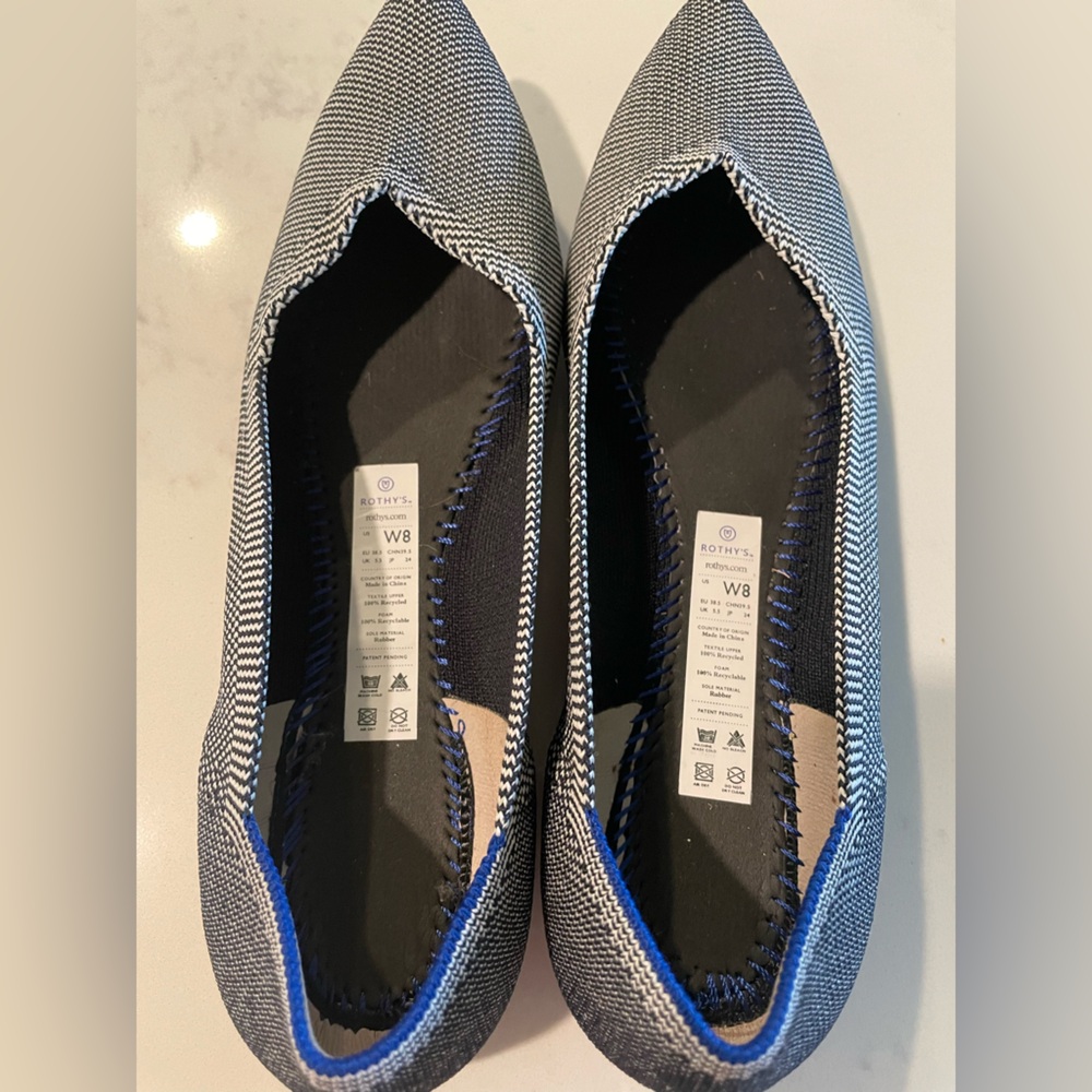 Rothy’s The Point Pebble Grey Flat , Sz 8 - Picture 6 of 13
